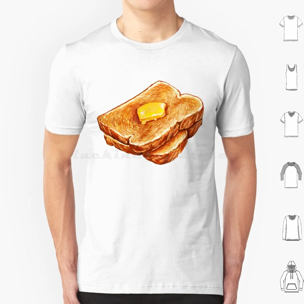 Butter Toast T Shirt Cotton Men Women DIY Print Toast Bread Food Breakfast Retro Kitsch