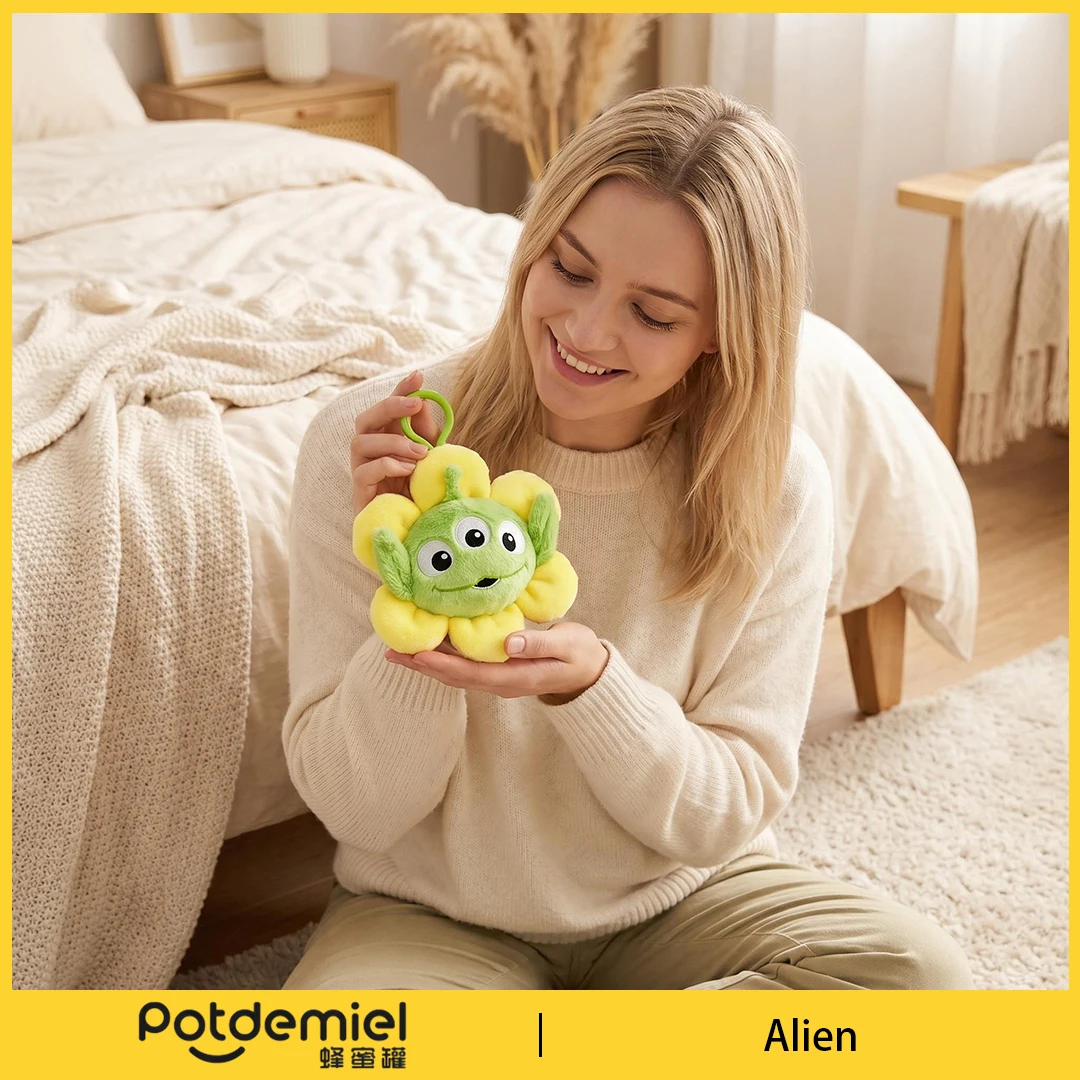 Potdemiel Disney Toy Story Alien Stuffed Alien Keychain Classic Flower Three Eyed Doll Purse Hanger Key Ring Holiday Gift Figure view 4