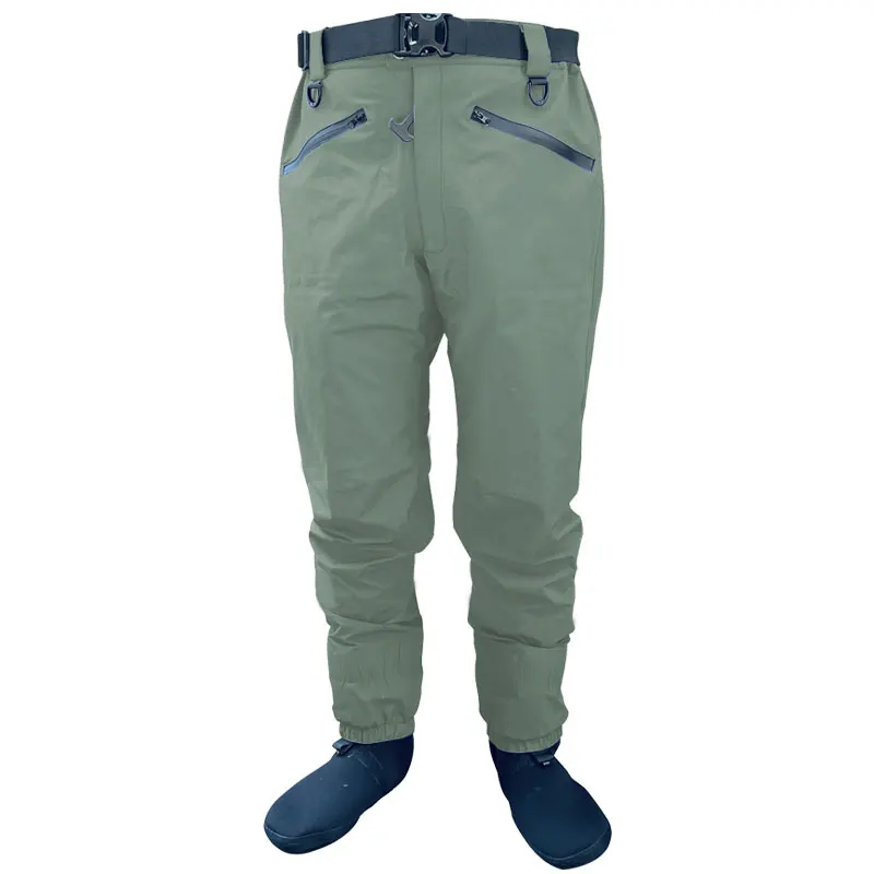 

Zippered Breahtable Waist Wader Fishing Apparel with Neoprene Stockingfoot Mens Waterfowl and Hunting Waders Perfect for Angler