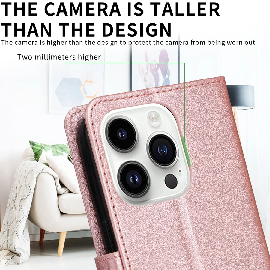 محفظة فتحة للبطاقات إطار الصورة مسنده المغناطيسي فليب حافظة جلدية آيفون 15 برو ماكس 14 زائد 13 12 11 XS XR SE 2022 8 7 غطاء #5