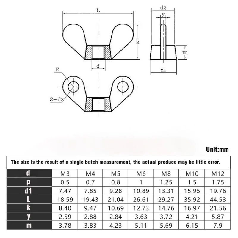 2-20PCS Butterfly Nuts A2 304 Stainless Steel Wing Nuts M3 M4 M5 M6 M8 M10 M12 DIN315 Manual Fastening Nut Accessories