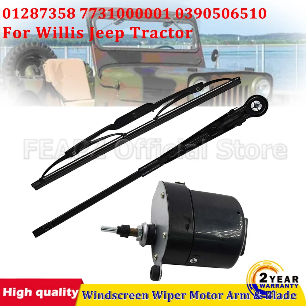 Universal 12V Windscreen Wiper Motor Or Arm With Blade 01287358 7731000001 0390506510 Fit For Willis Jeep Tractor