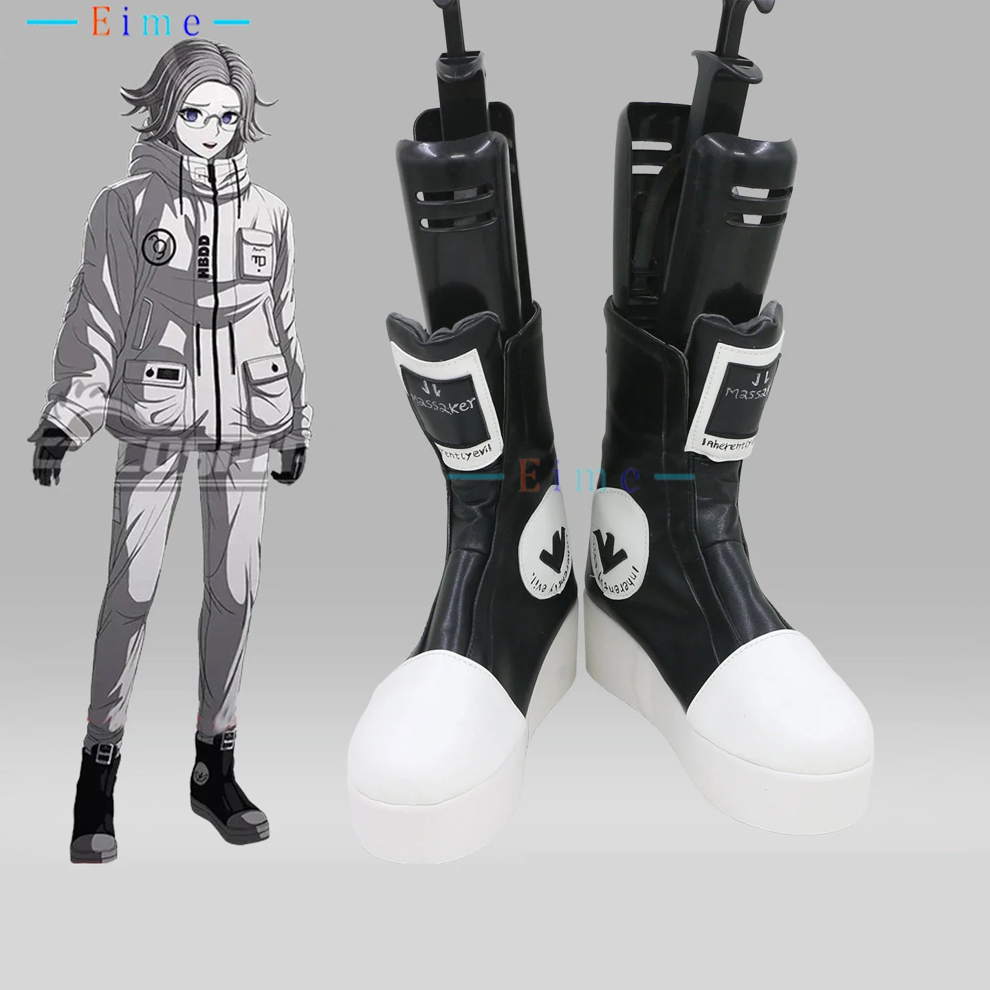 

Aotsuki Eito Cosplay Shoes Black Boots Game Cosplay Props Halloween Carnival Pu Shoes Custom Made