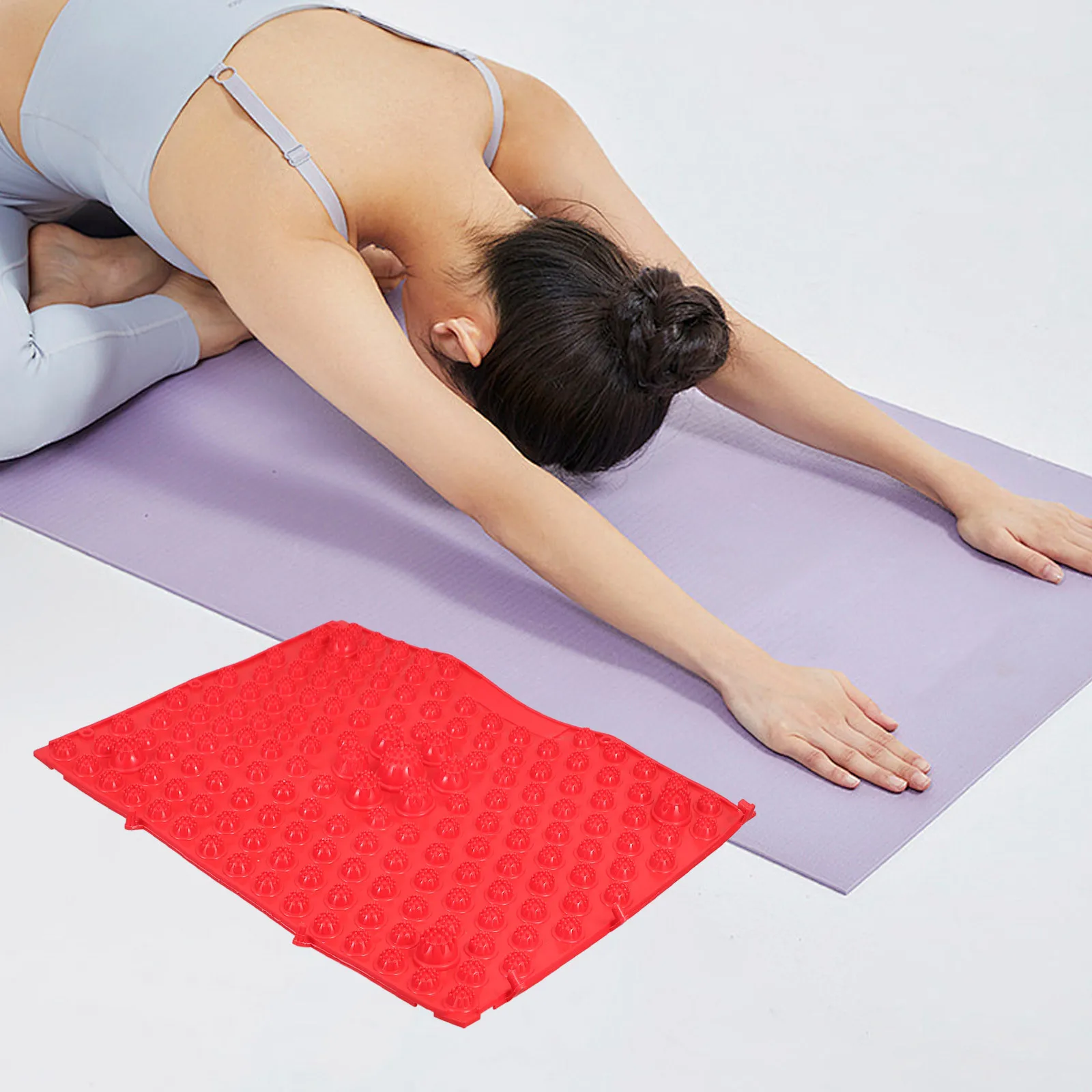 

Foot Massage Board Reflexology Acupressure Mat Tpe Pebble Mat For Blood Circulation Office Workers Seniors Flexible Foldable Red