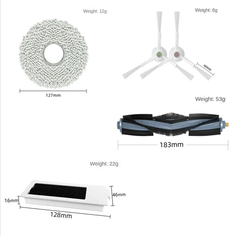 Spazzola laterale principale Filtro Hepa Panno per mop Spazzola laterale principale per Ecovacs Deebot T20 Max T20 Pro / Max Plus
