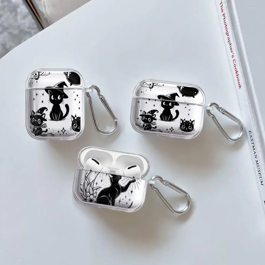 Clear Earphone Cases Cover Case For Airpods Pro 4 3 1 Pro2 2 Pro3 Cute Cat Lovely view 2