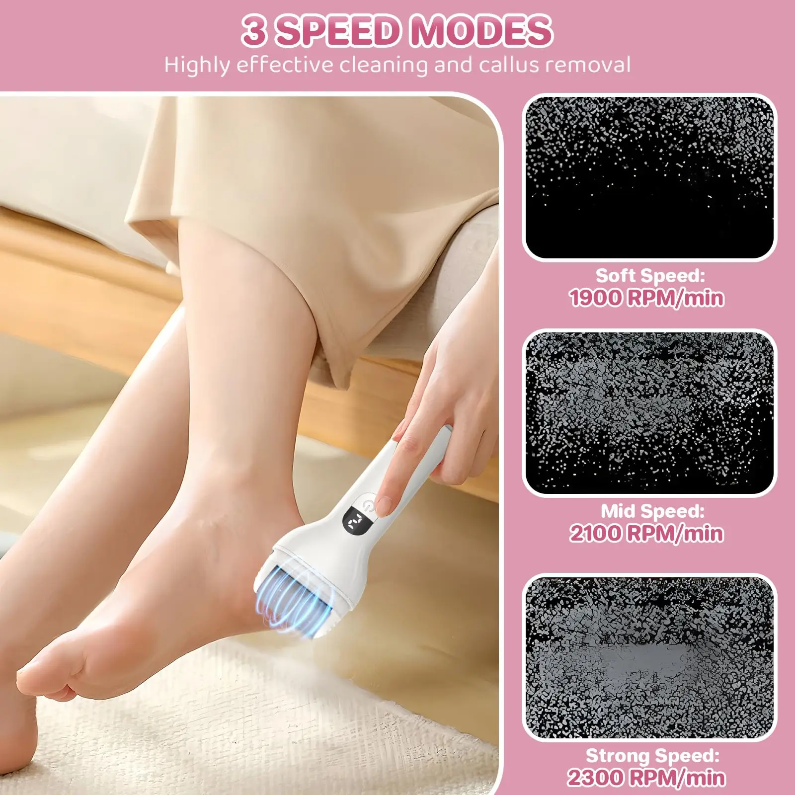 Electric Foot Callus Remover Home Pedicure Grinding Tool Dead Skin Corn Scraper Exfoliating Pumice Stone Foot Care Beauty Tool