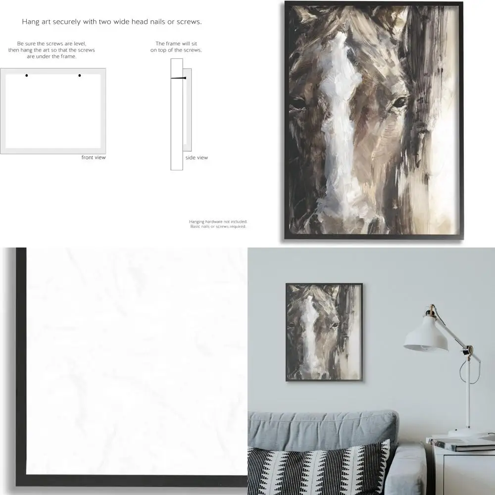 

Разноцветное искусство глаз лошади в рамке: коричневый и белый настенный декор с изображением животных