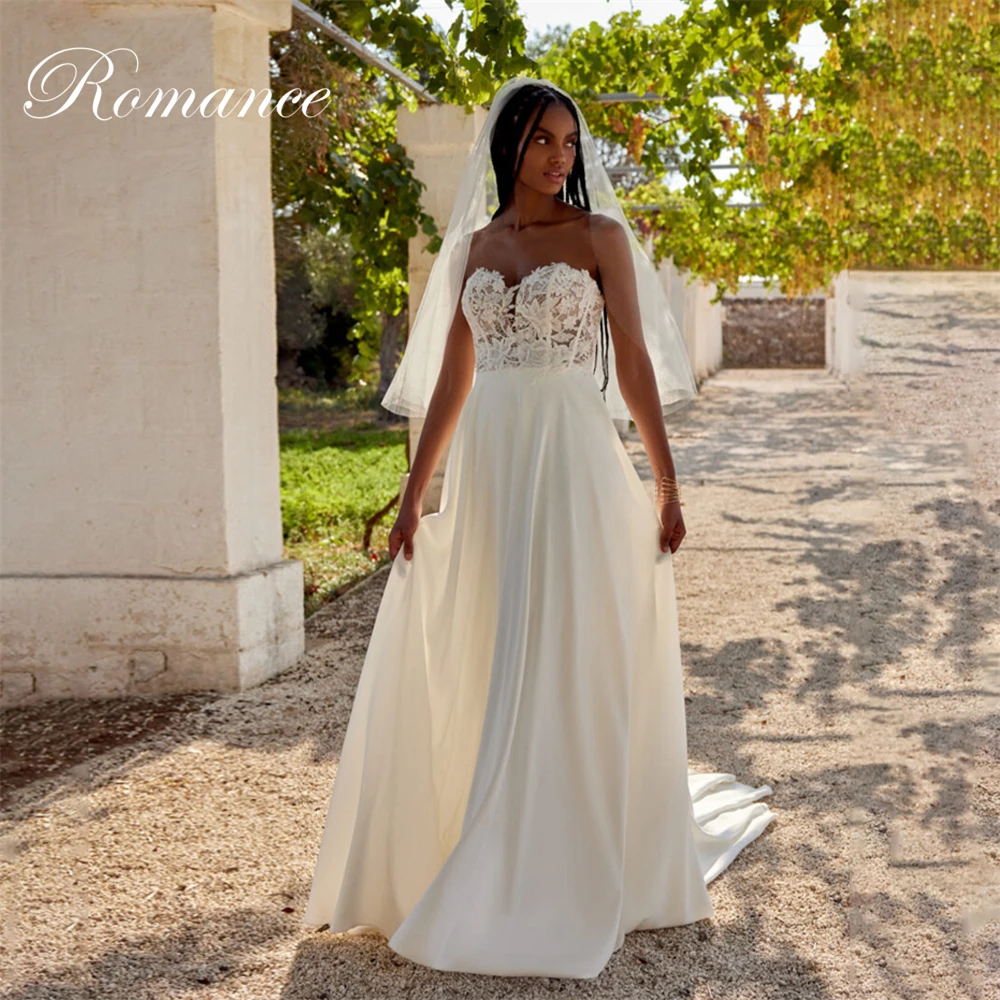 Vestido De Novia moderno De encaje sin mangas, corte en A, 2025, con cuello en V, apliques plisados, espalda abierta, botones, Vestidos De Novia personalizados