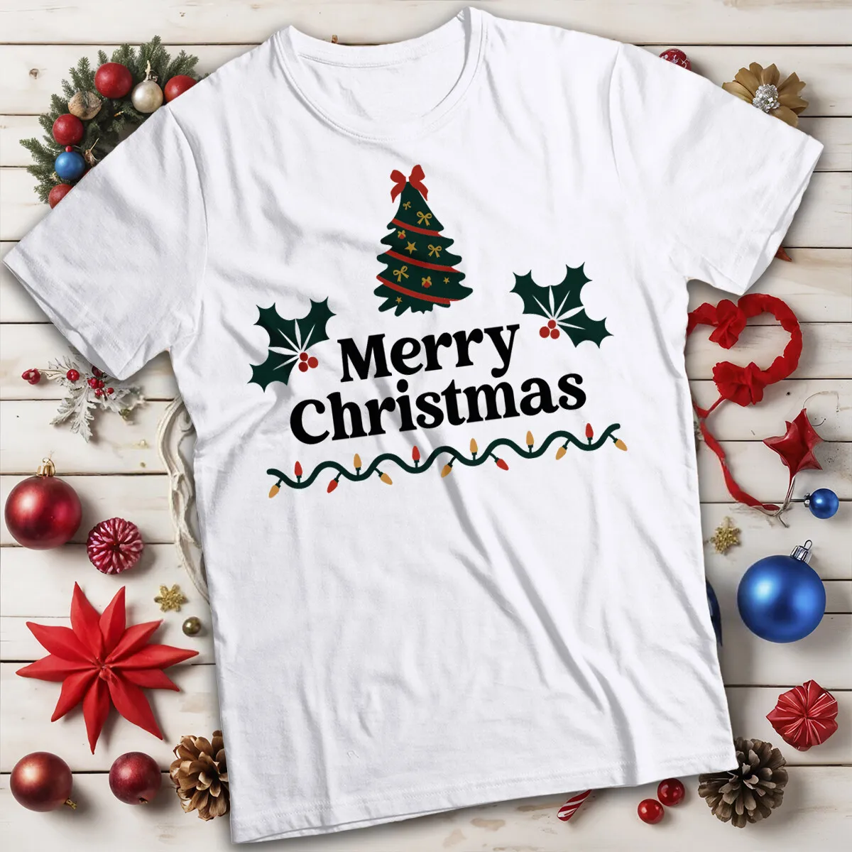 

Mens and Womens Merry Christmas Tree T Shirt MC