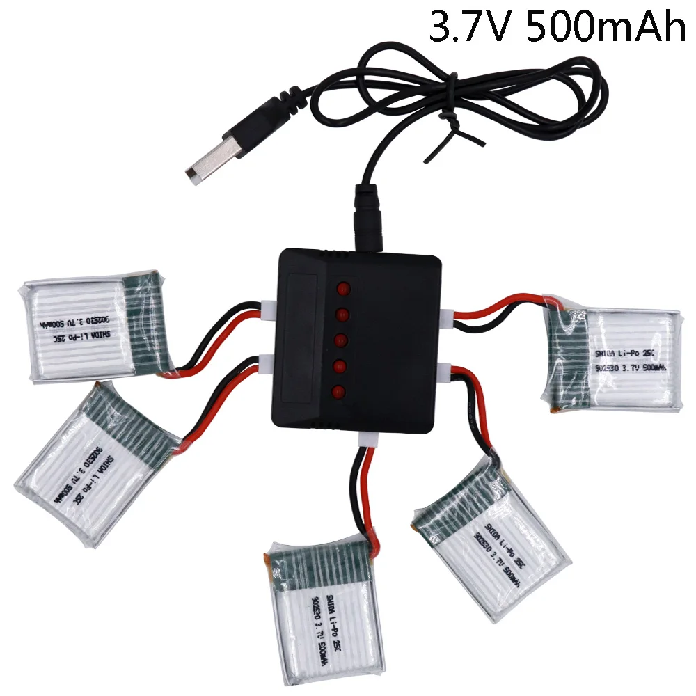 3.7V 500mAh 1S 25C 902540 Battery and USB charger set For Wltoys V931 F949 XK K123 6Ch RC Helicopter Spare Parts