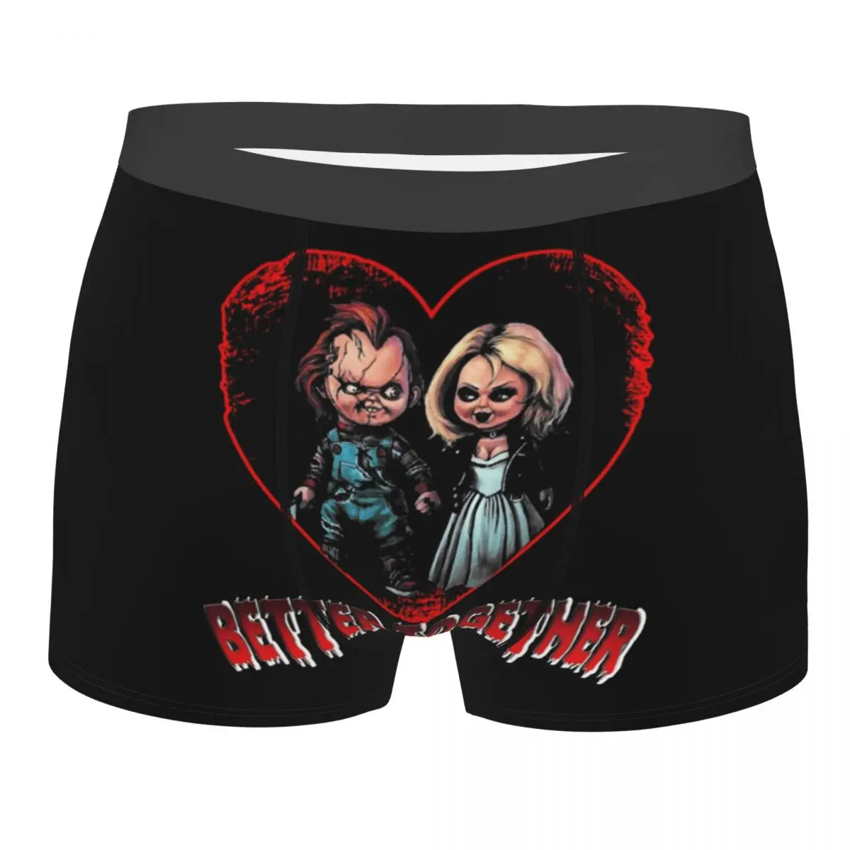 Custom Bride Chucky Better Together Boxer Shorts For Homme 3D Printed Horror Movie Halloween Underwear Panties Underpants