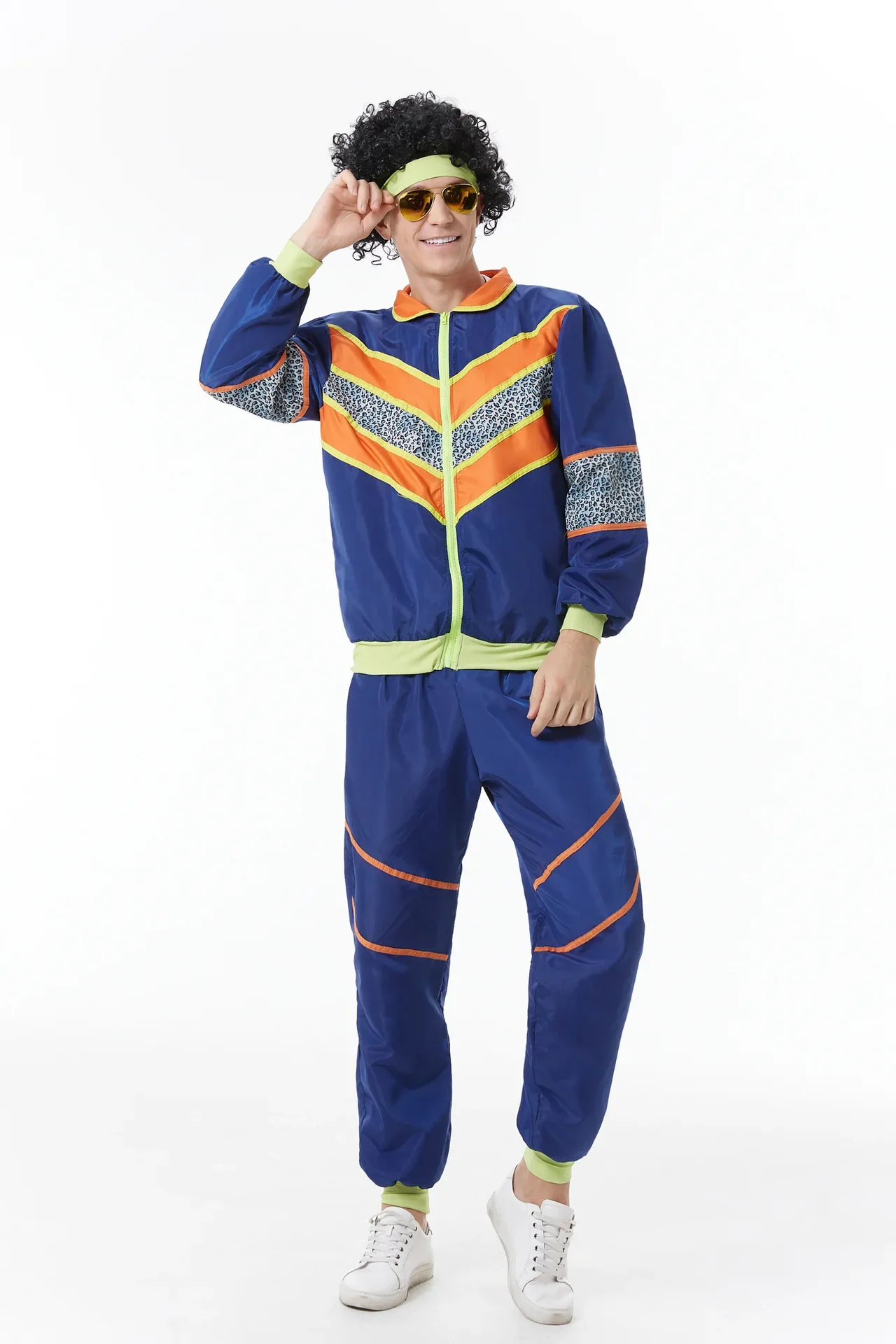 

Retro Hip Hop 70 80s Hip Hop Rock Costume Halloween Men's Stage Costume