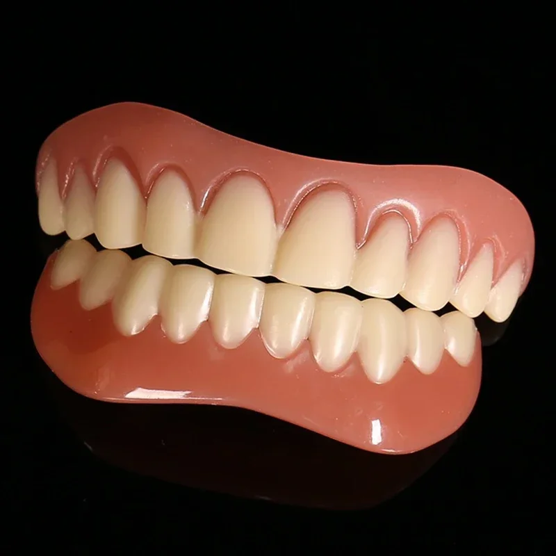 

Sdotter New Sdotter False Teeth Silicone Upper Lower Veneers Perfect Laugh Veneers Dentures Paste Fake Teeth Braces Comfortable