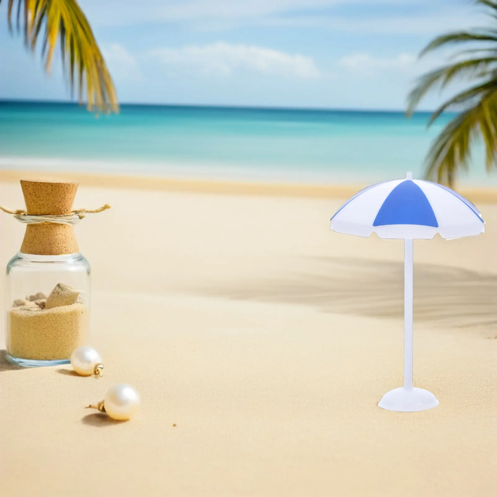 8Pcs Miniature Beach Umbrella Set for Dollhouse Miniature Scene Terrarium Aquarium Bonsai Micro Landscape DIY Craft Photography