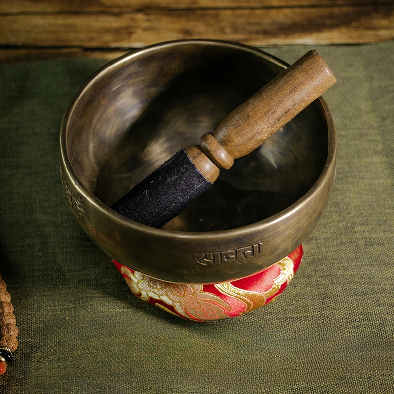 Handmade Full Moon Nepal Singing Bowl Meditation Yoga Therapeutic Tibetan Bowls Sound Healing Instrument Accessories Decorative