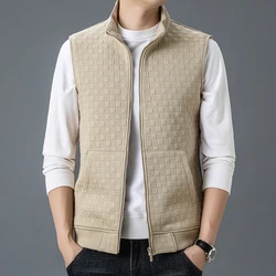 Men's Vest Autumn Winter Plus Velvet Knitted Casual Cots Fashion Trend Versatile High Quality Business Jacket Streetwear New