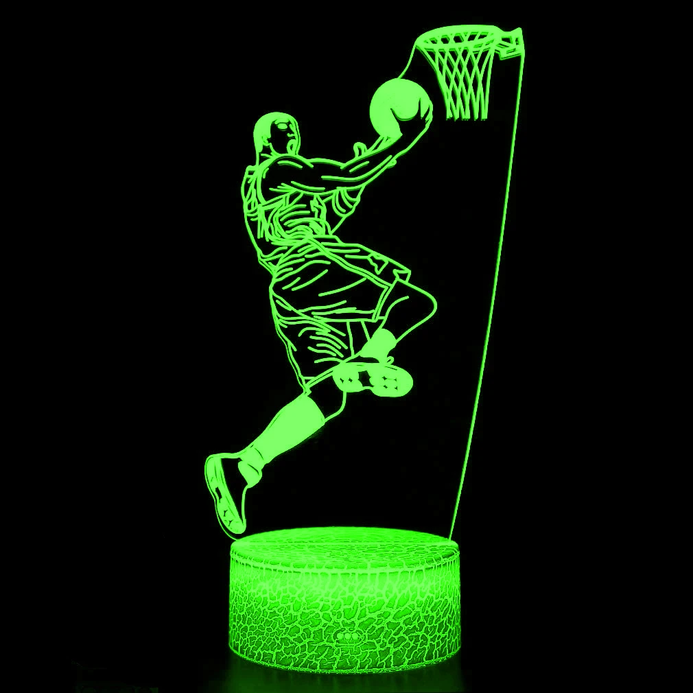 Acrylic Basketball Sport 3D Illusion Lamp LED Night Light Gift For Kids Child Nightlight Bedroom Table Desk Decor Table Lamps