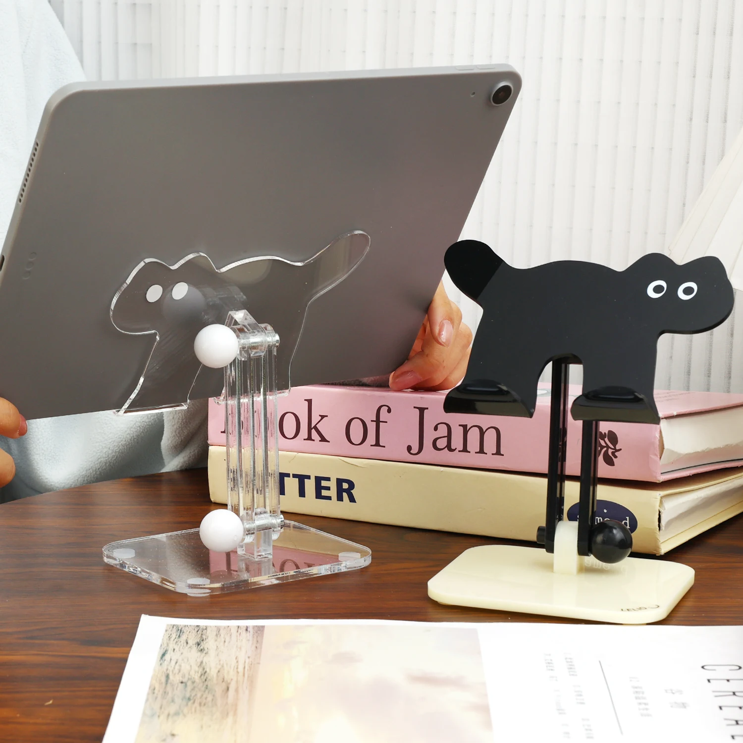 العالمي Kawaii الكرتون القط طوي سطح المكتب حامل هاتف المحمول جبل الوسادة سطح المكتب المضادة للانزلاق قوس آيفون Samusng Xiaomi