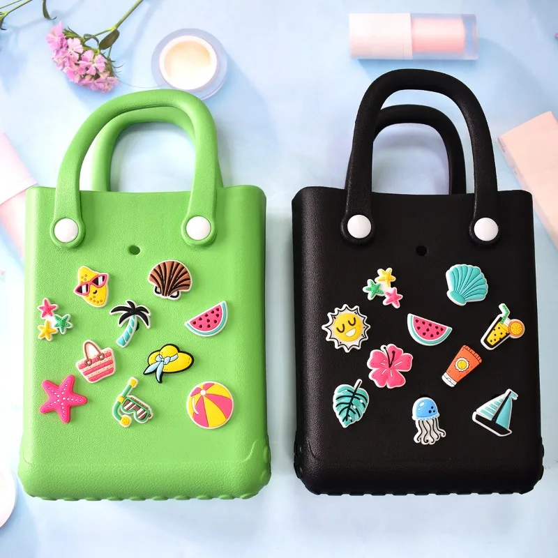 Jelly Bogg Bags Charms Bit Cute Jibz Accessories Rubber Women Beach Tote Handbag Pairing Decorative Buckles Inserts Bogg Bag Pin