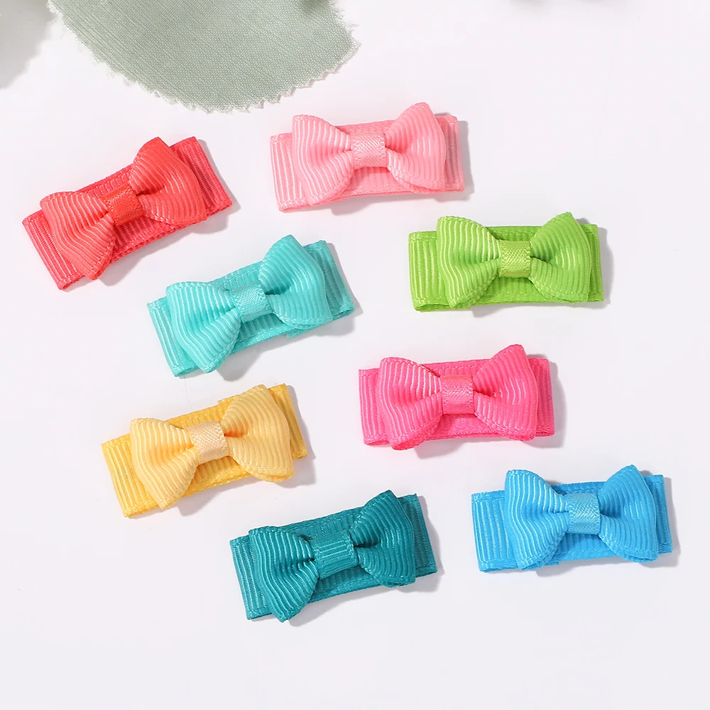 20Pcs/set Baby Safe Hairpins Mini Bows Hair BB Hairclips Candy Color Hairgripes Children Lovely Hair Accessories