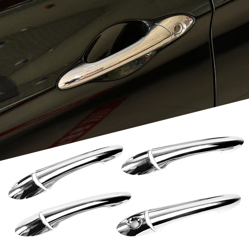 4 Sets Chrome Door Handle Cover Trim Moulding ABS Fit for Hyundai Sonata I45 YF 2011 2012 2013 2014