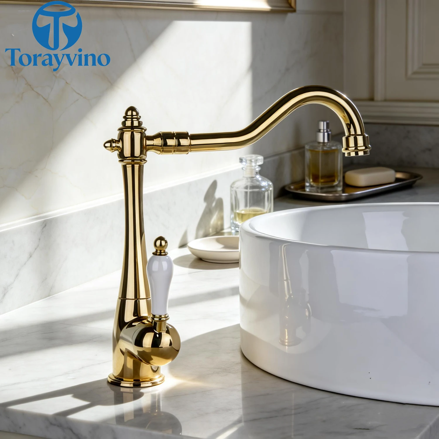 ก๊อกน้ำห้องครัว Mixer ก๊อกน้ำทองแดงโบราณ/Chrome/ORB/ทองเสร็จสิ้นหมุนทองเหลือง Deck Mounted Tap hot & cold mixer