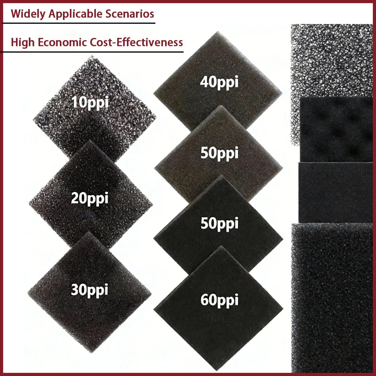 Polyurethane filter cotton with a thickness of 3mm-40mm is used for air purification, industrial dust removal, etc