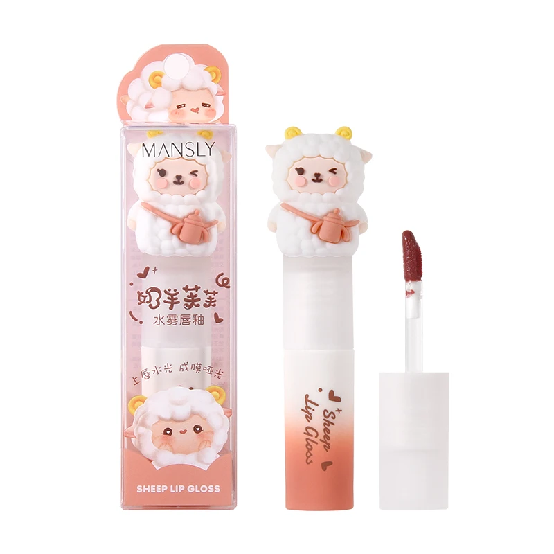 4Pcs/Lot MANSLY Lovely Lamb Lip Gloss Matte Waterproof Long Lasting Lipstick Cute Velvet Lip Glaze Makeup Cosmetics