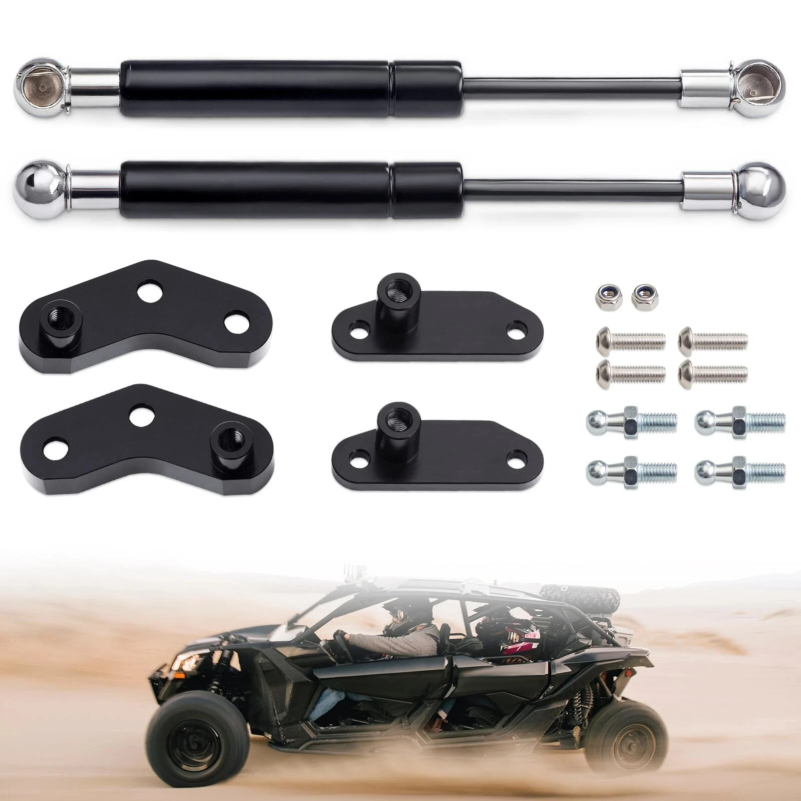 Anodized Black Front OR Rear Door Opener Kits For Can-Am Maverick X3 & Max 17-23