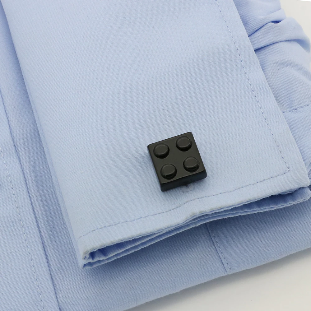Block Cufflinks Muti-color Bricks Design Blue Red Black 9 Colors Option Copper Novelty Cuff Links Wholesale&retail