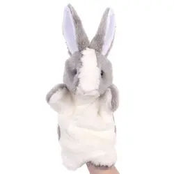 Fashion 11.8 Inch Hand Puppet Animal Rabbit Cartoon Role-Play Toy Soft Plush Storytelling Teaching Plushed Doll Role Play