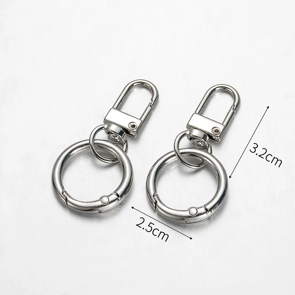 10/20/50pcs Silver Color Keyring Lobster Clasp Hooks With Adjustable Buckle For Making Keychain DIY Bags Doll Hook Jewelry image 6