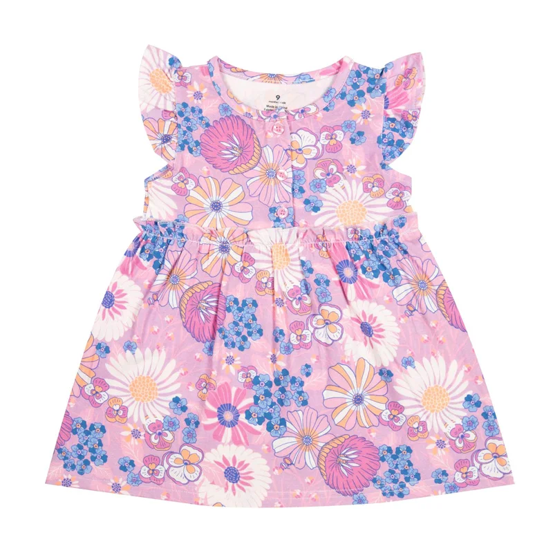 

Baby Girls Summer Dress Cotton Flying Sleeves Tunic Princess Ruffles Vest Sundress 0-3 Yeas