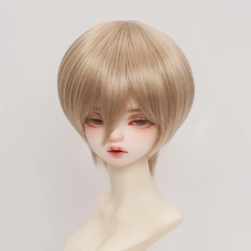 New 1/3 1/4 1/6 Doll's Wig for 60/45/30cm Bjd Doll Soft Silk Short Hair Color Blocked Toys Dress Up Doll Accessories, No Doll