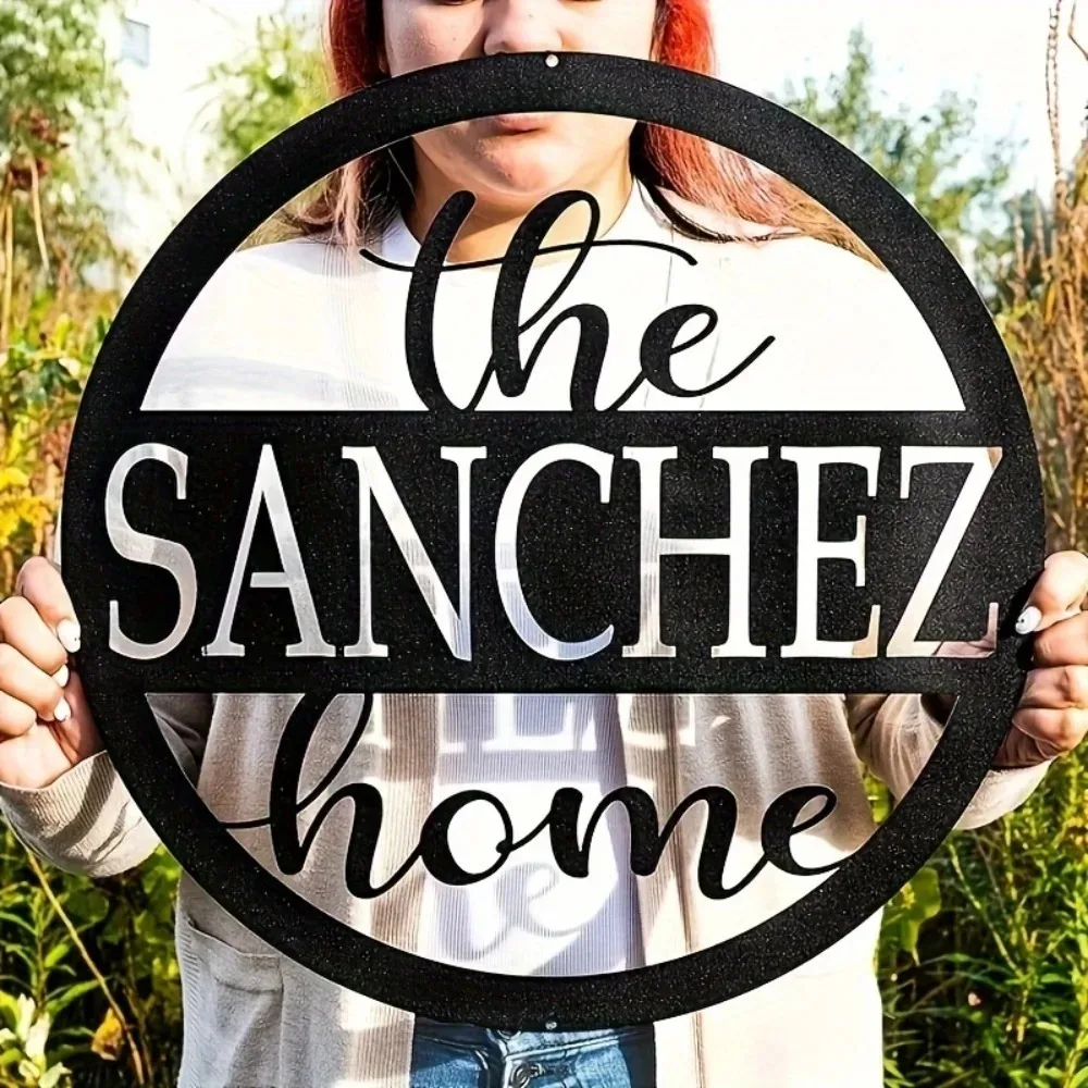 CIFbuy Custom Name Iron Metal Plaque, 2D Flat, Indoor Outdoor Porch Patio Farmhouse Holiday Decor Gift