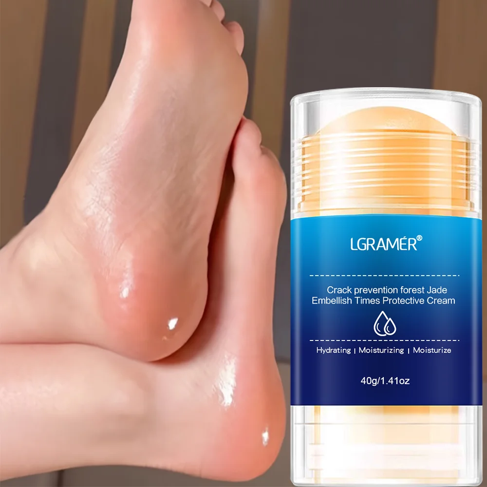 LGRAMER Hochfeuchtigkeits-Fußcreme, tiefe Feuchtigkeit mit physikalischer Peeling, entfernt sanft Haut und Hornhaut ohne Damm