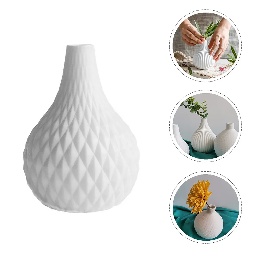 

3Pcs Ceramic Flower Vases Stylish Modern Beam Mouth Design Fresh Dried Flowers Home Decoration Flower Holders Ceramic Flowerpots