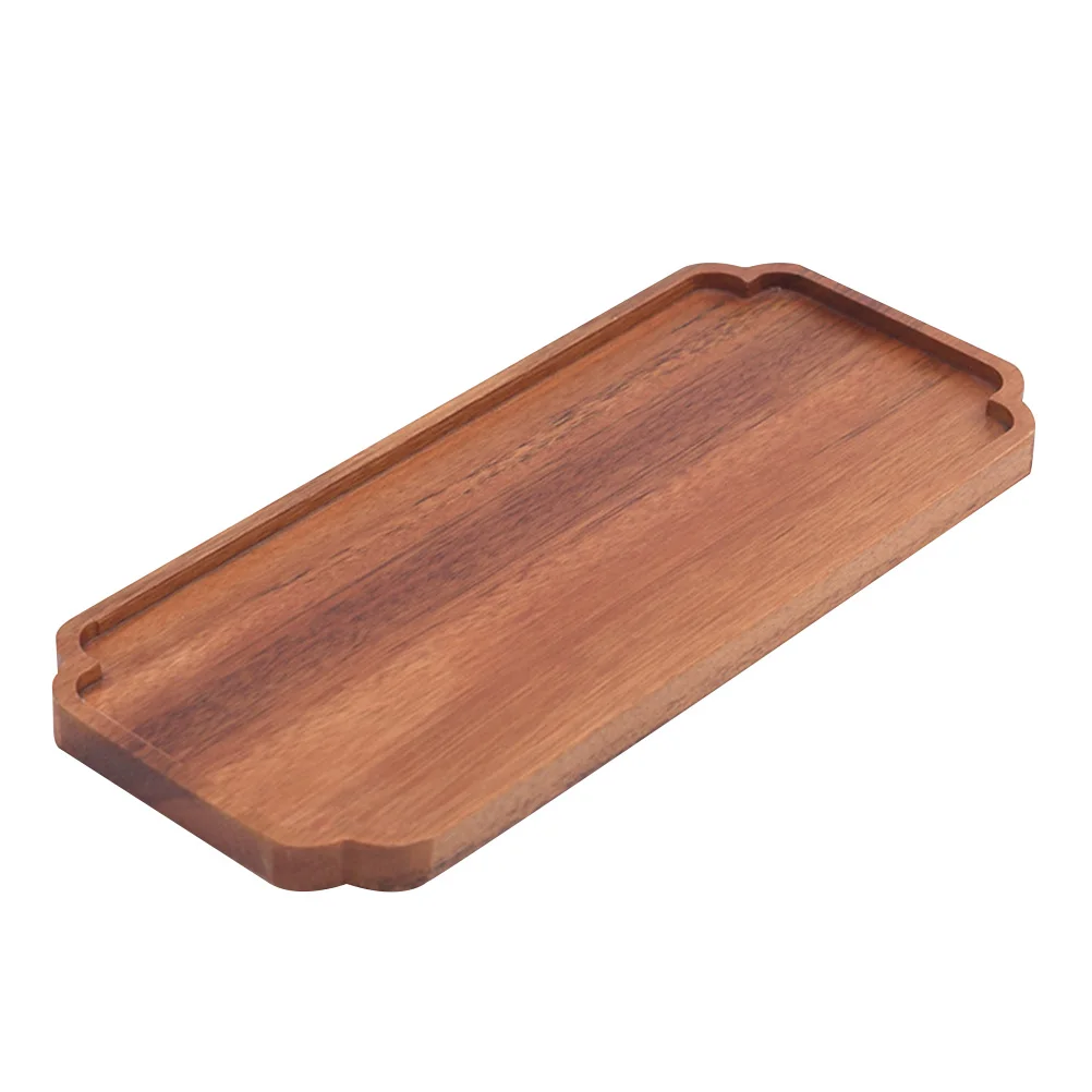 

Wooden Serving Tray Rectangle Fruit Bread Plate Smooth Premium Wood Finish Multipurpose Food Tray Kitchen Tableware Snack