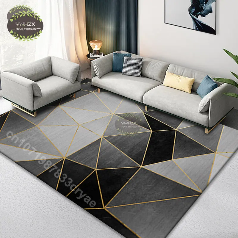 

Nordic Marble Geometry Carpets for Living Room Bedroom Rug Home Washable Floor Mats Teenager Non-Slip Area Rugs Room Decoration