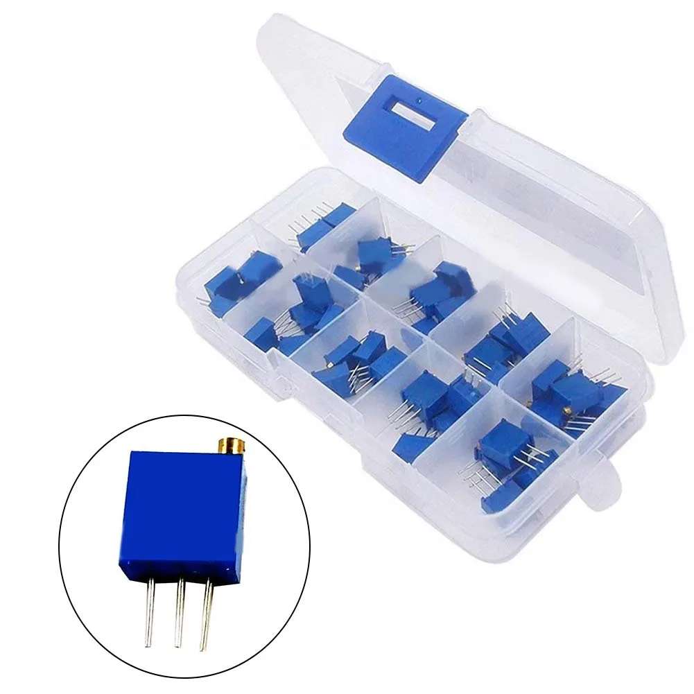 

Potentiometer Kit for Reliable and Precise Electronics 50pcs Set of 3296W Multiturn Trim Trimmer Potentiometer