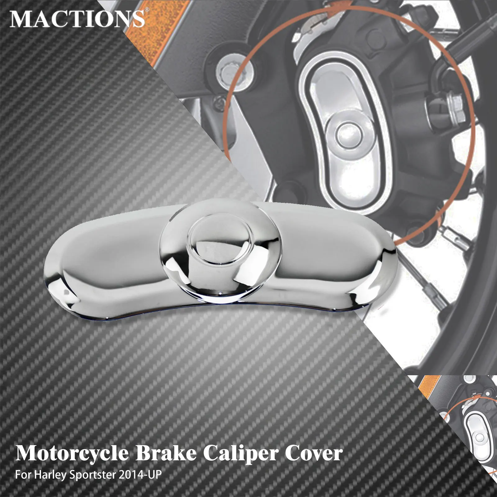 

Motorcycle Brake Caliper Cover Front Rear Brake Caliper Insert Sticker Cover For Harley Sportster XL 883 1200 48 72 Iron 2014-Up