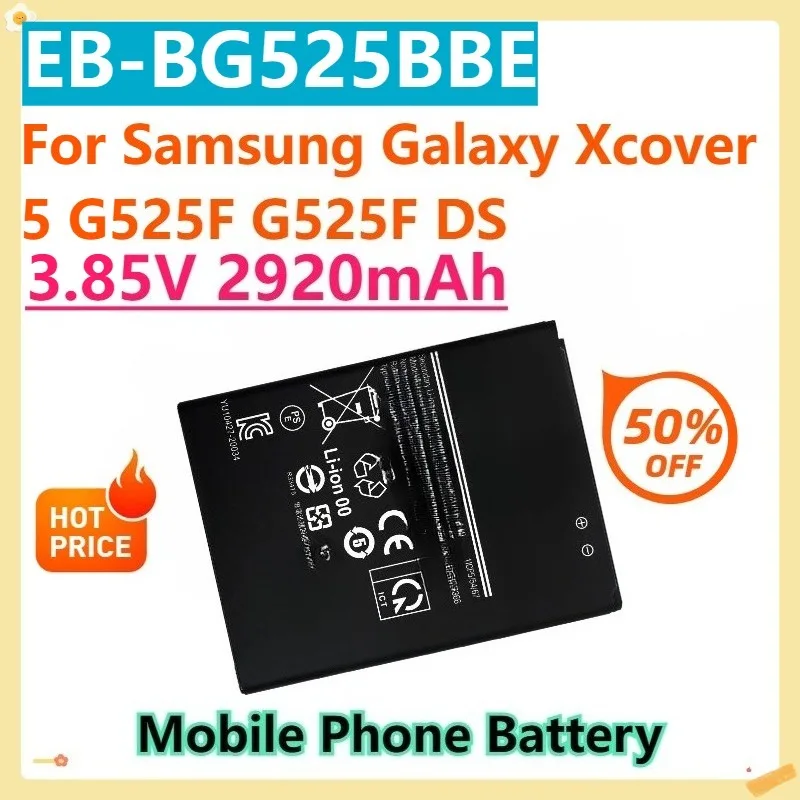 

Сменный аккумулятор для мобильного телефона Samsung Galaxy Xcover 5 G525F G525F DS 3,85 В 2920 мАч EB-BG525BBE