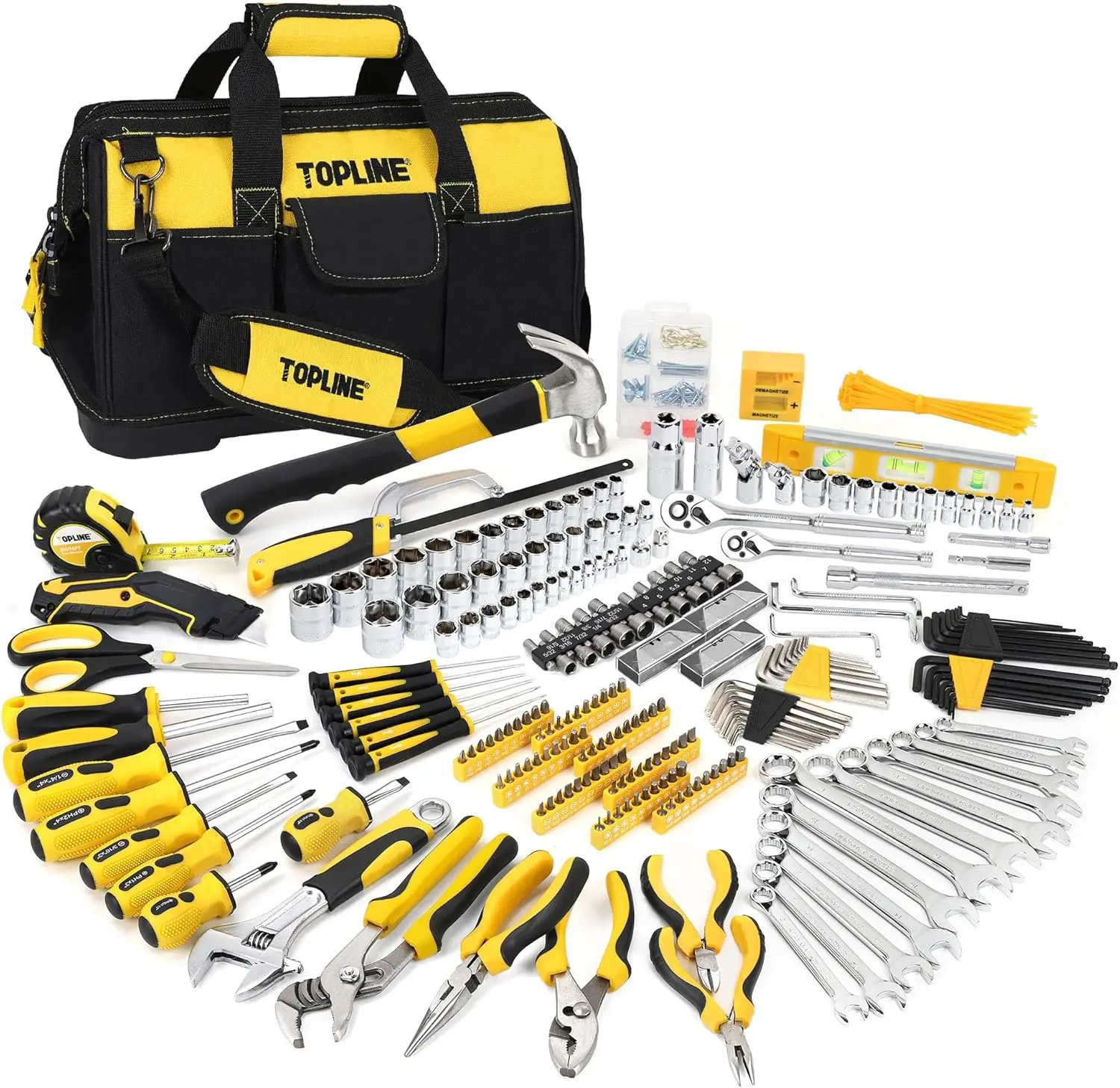 

467-Piece Household Home Tool Sets for Mechanics, 16-Inch Tool Bag with Heavy Duty Home Tool Kit Included, Tool Sets for Men