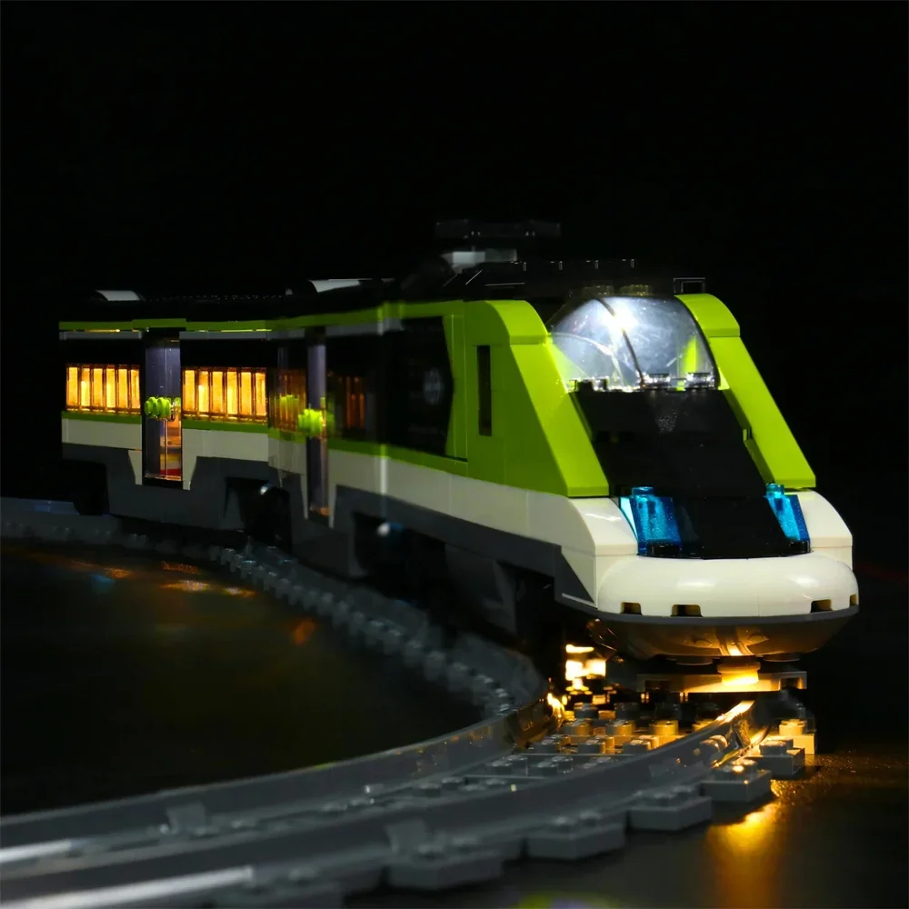 Juego de iluminación de tren de pasajeros exprés, modelo de tren de ciudad, no incluye bloques de construcción, solo luz Led, 60337