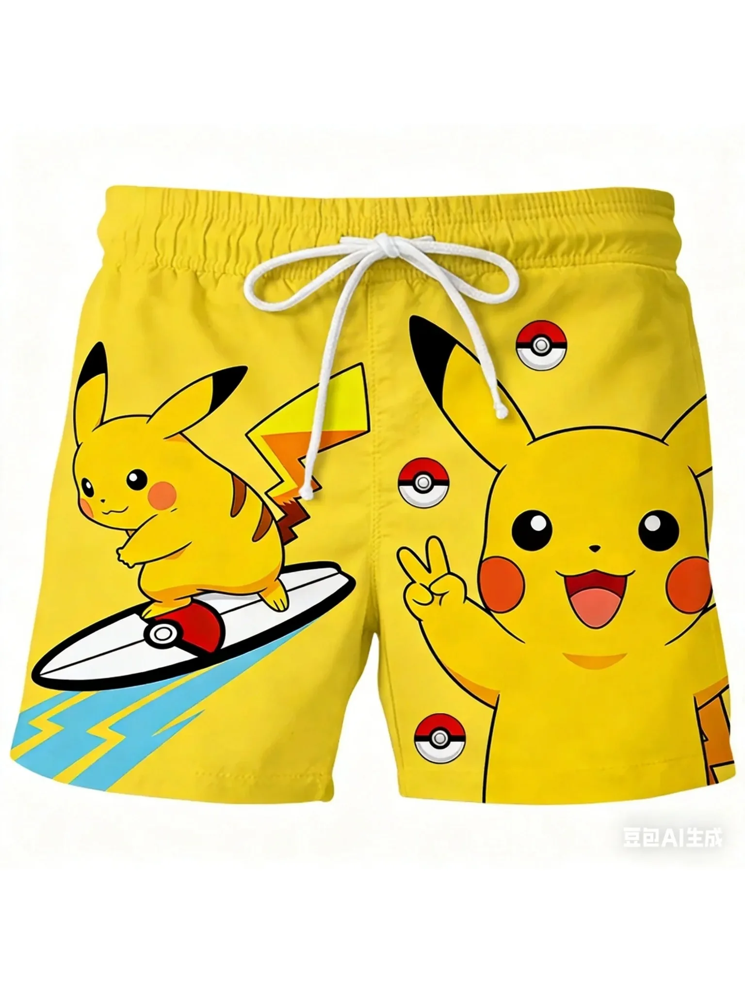 Pokemon Kanto Starters 2-pack zwembroek voor kinderen Pikachu Charmander Squirtle Bulbasaur strandshorts - afbeelding 2
