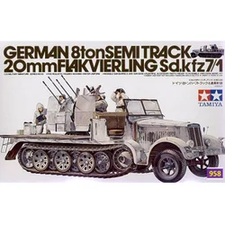 Tamiya 1/35 35050 German 8ton Semitrack 20mm Flakvierling Sd.kfz7/1 Plastic Model Kit