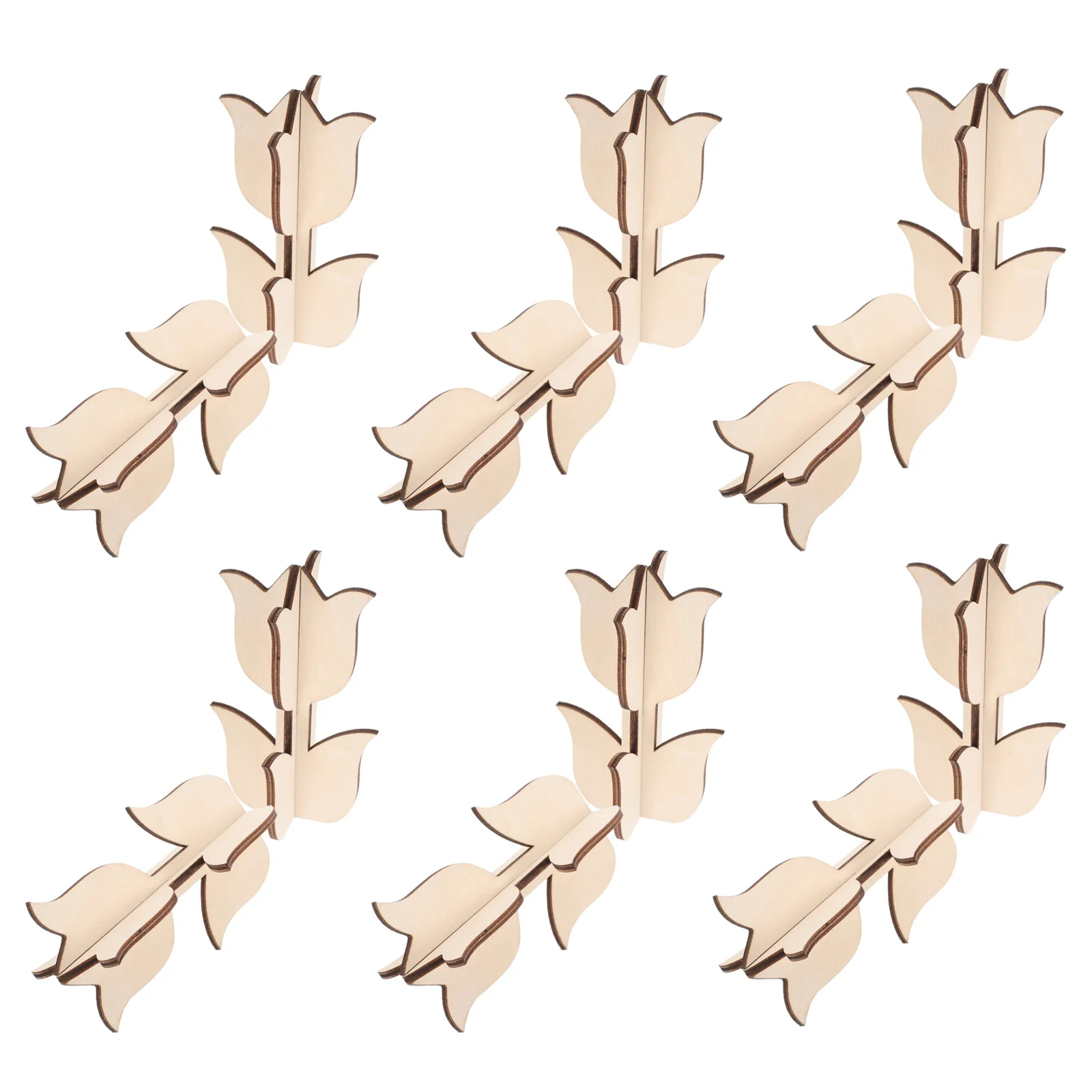 

12Sets 3D Wooden Tulip Shapes Paintable Spring Flower DIY Craft Kits Unfinished Wood Slices Party Decorations Ornaments