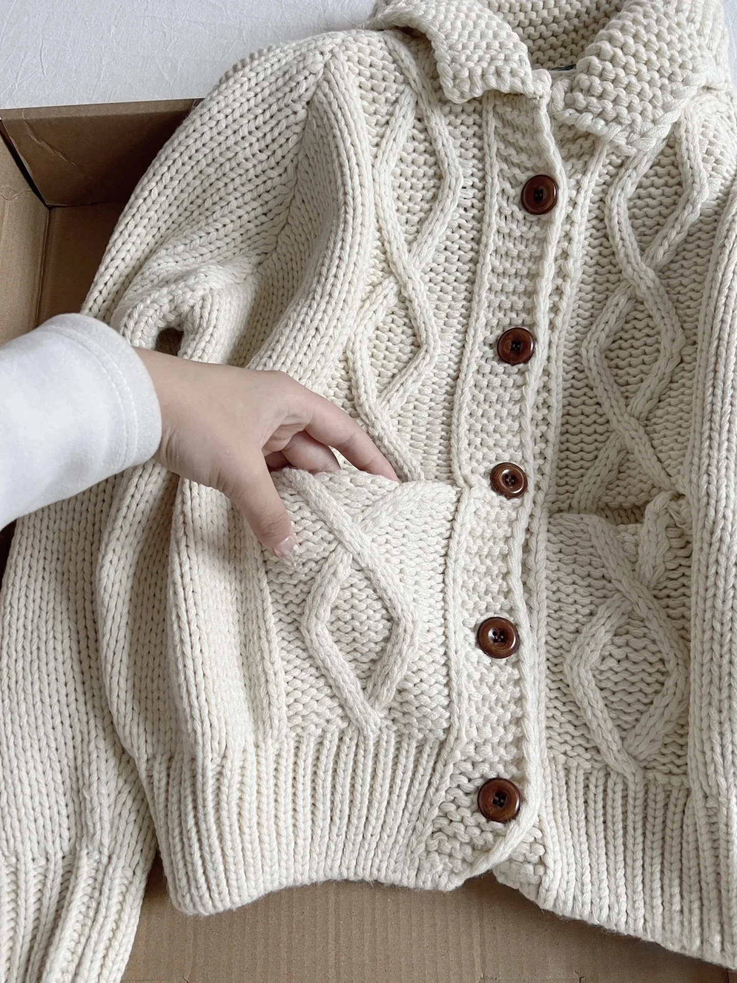 Thiened Heavyweight Knitwear Jaet Women's  Collar Outerwear Casual Comfortable Long Sve Warm Winter Faion