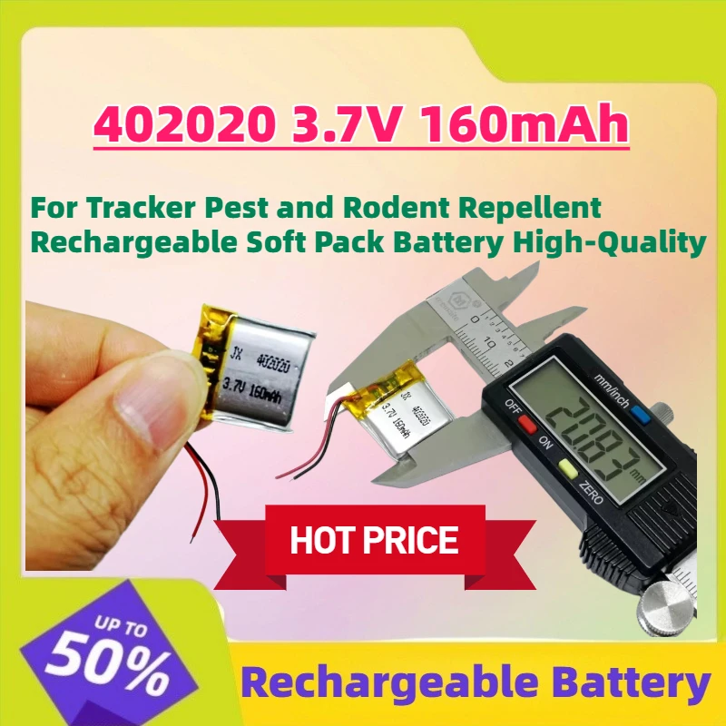 

402020 3.7V 160mAh Polymer Lithium Battery for Tracker Pest and Rodent Repellent Rechargeable Soft Pack Battery High-Quality